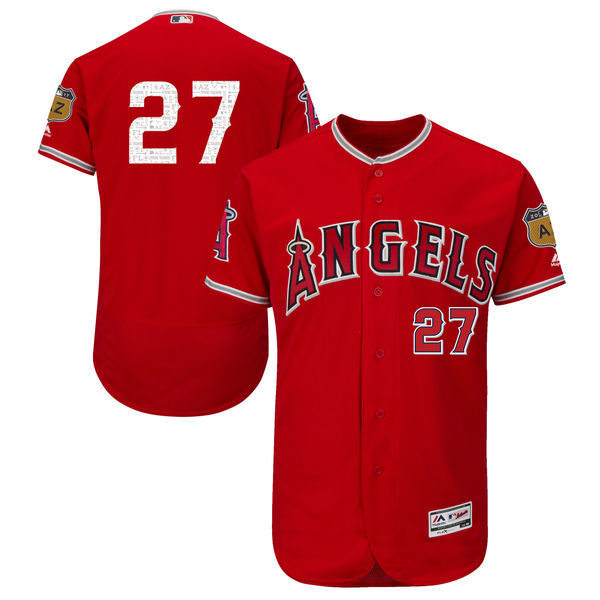 2017 MLB Los Angeles Angels #27 Red Jerseys->->MLB Jersey